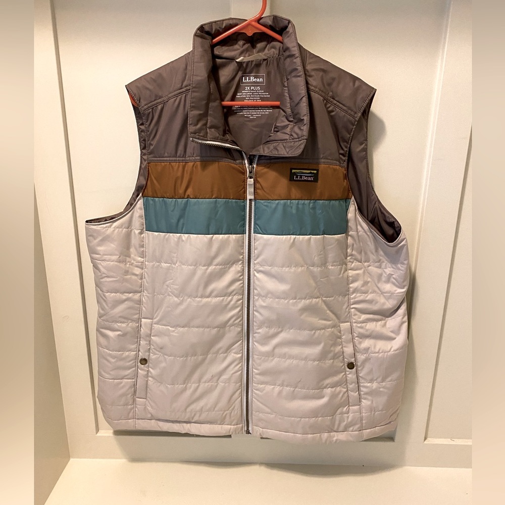 L.L. Bean Women’s Mountain Classic Puffer Vest, Colorblock, Plus